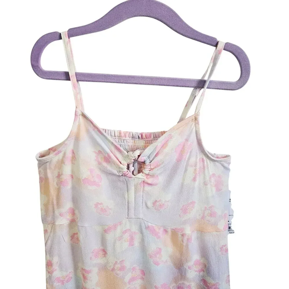 SO Women's Size M Smocked Slip Dress Pastel Watercolor Floral Soft Feminine NWT